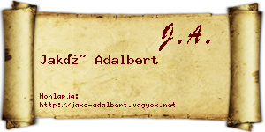 Jakó Adalbert névjegykártya